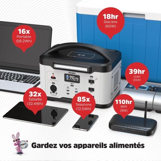 Station d’alimentation portable Energizer Arc12 1000W