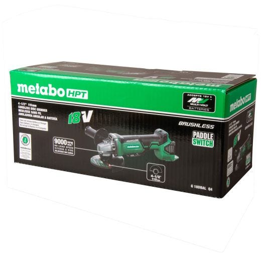 Metabo 18V 4-1/2 Inch Brushless Angle Grinder (Tool Only)