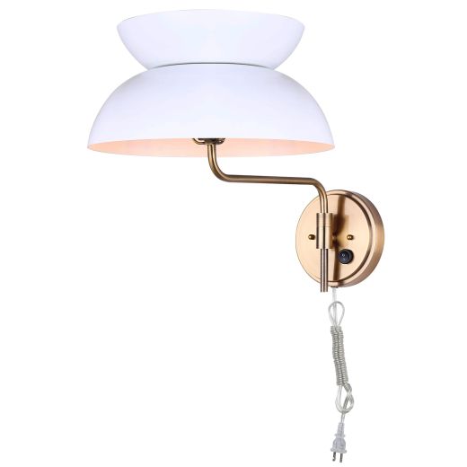 Mila Gold/Matte White Wall Fixture