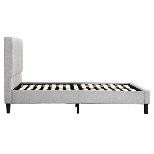 Ann Upholstered Bed Queen in Linen Stone