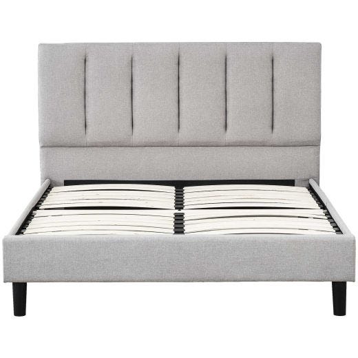 Ann Upholstered Bed Queen in Linen Stone