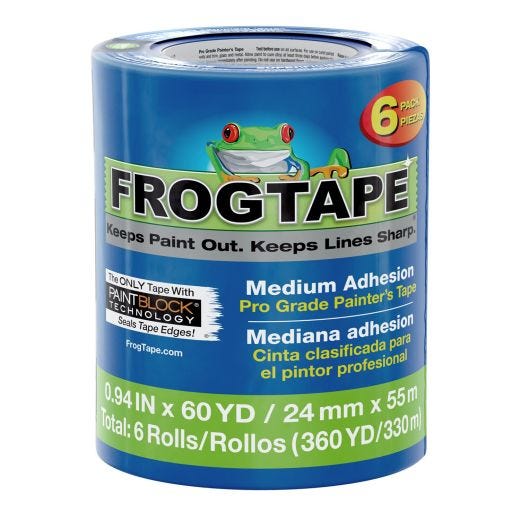 Ruban de Peintre FrogTape 0.94" x 60 yd Bleu - 6/Paq