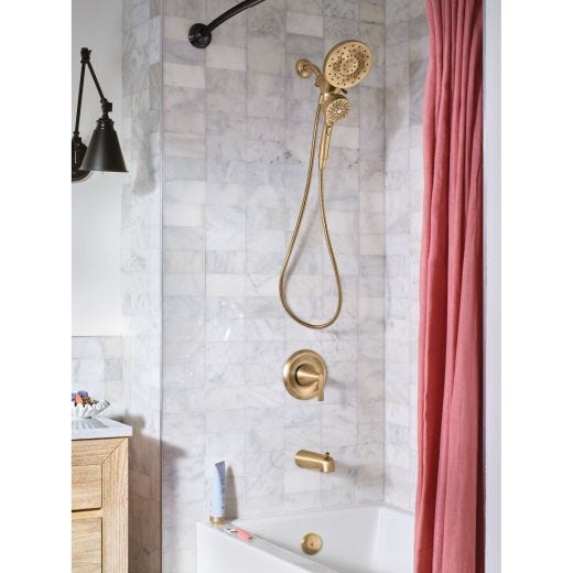Mikah 1 Handle Tub Shower Combo Bronzed Gold