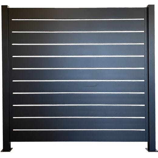 Panneau d’Intimité London 6’ x 6’ Aluminium Noir