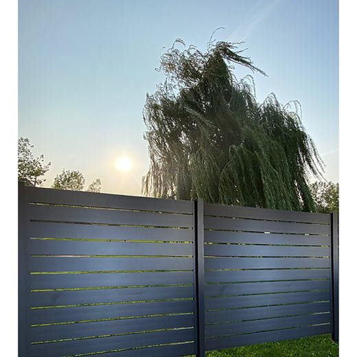 Panneau d’Intimité London 6’ x 6’ Aluminium Noir