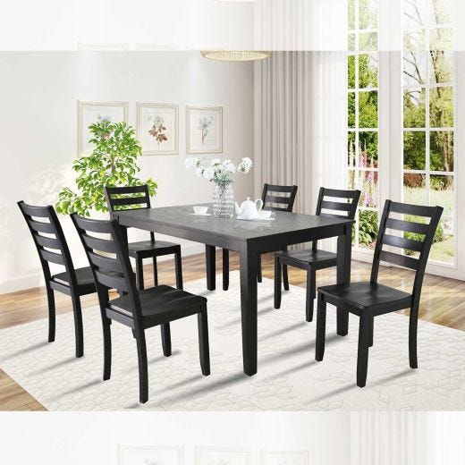 Dark Brown Dining Table With 6 Chairs