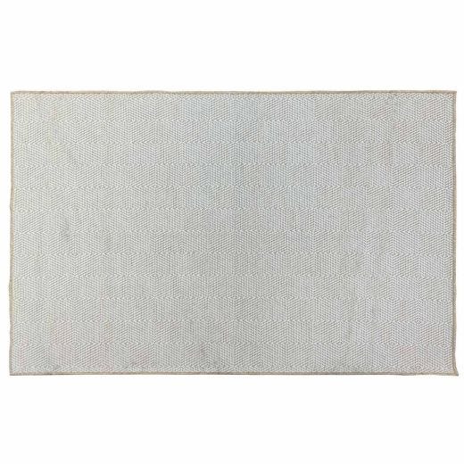 5’x7’ Beige Line Pattern Indoor Outdoor Rug