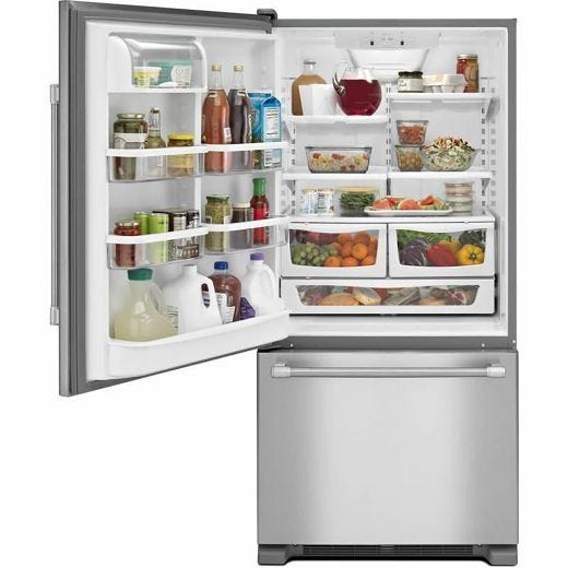 30" Bottom Freezer Refrigerator With Freezer Drawer