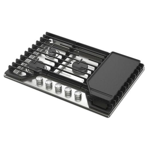30" Built-In Gas Cooktop With 2-In-1 Hinged Grate To Griddle