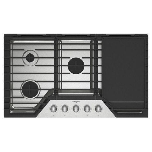 36" Built-In Gas Cooktop With 2-In-1 Hinged Grate To Griddle