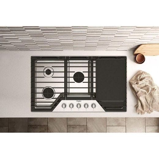36" Built-In Gas Cooktop With 2-In-1 Hinged Grate To Griddle