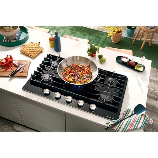 Plaque de cuisson à gaz encastrée 36" avec 5 brûleurs