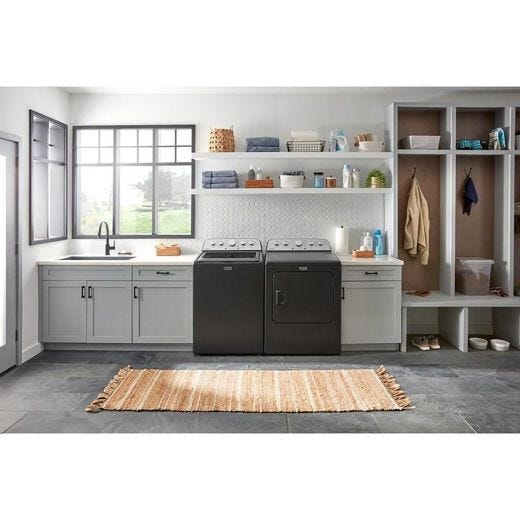 7.0 Cu.Ft. Top Load Gas Dryer With Steam - Volcano Black