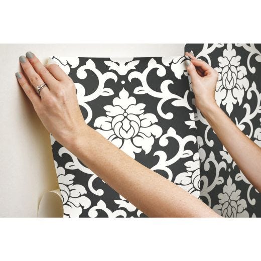 Damask Black Nuwallpaper Peel And Stick