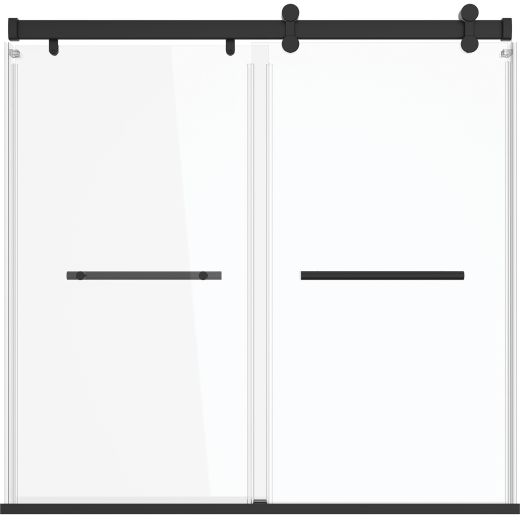 Porte de baignoire coulissante Exploria 51" à 56" noir mat