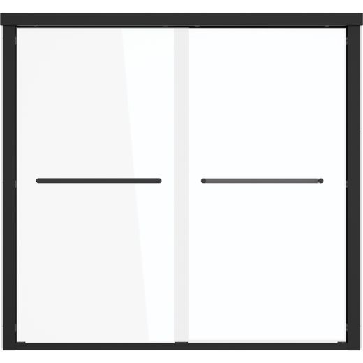 Maynor 56" 60" W x 56" H Framed Bypass Tub Door Matte Black