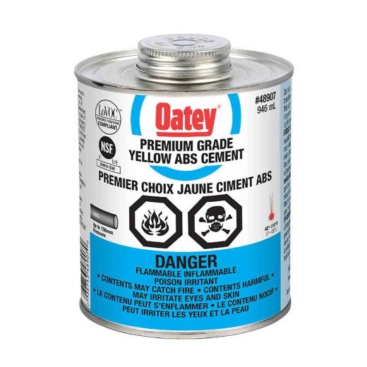 Yellow Premium Grade ABS Solvent Cement- 946 mL
