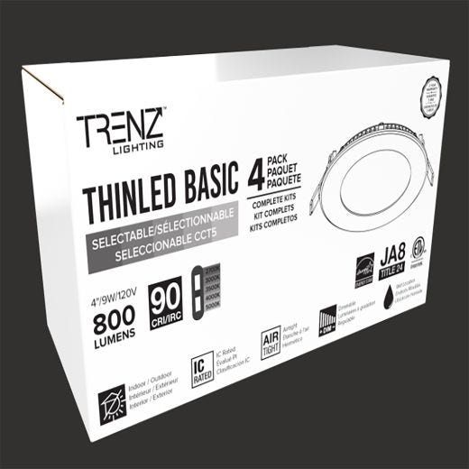 4" ThinLED Basic Plastic Trim-4/Pack