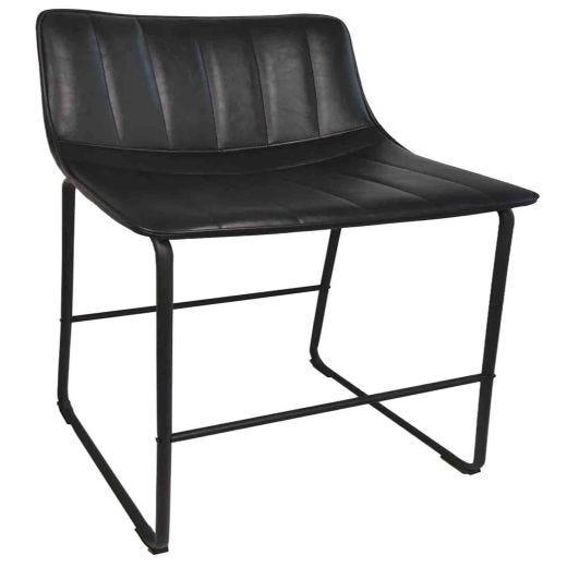 Tabouret noir cadre métal noir 2-pack
