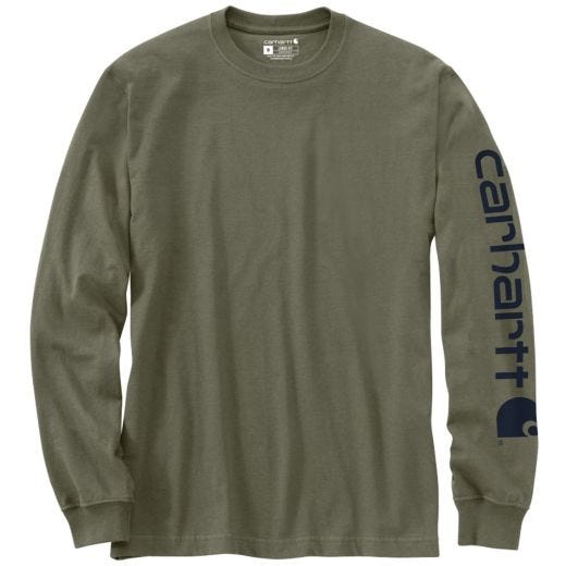 Loose Fit Long-Sleeve Logo T-Shirt-Dusty Olive 2XL