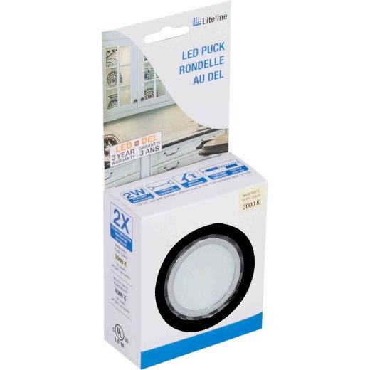 12V Led Puck Light - Black