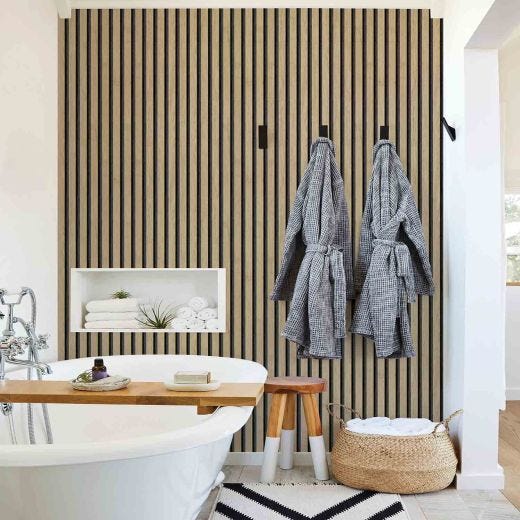 NuWallpaper Peel And Stick Wallpaper-Oak Slat Wood