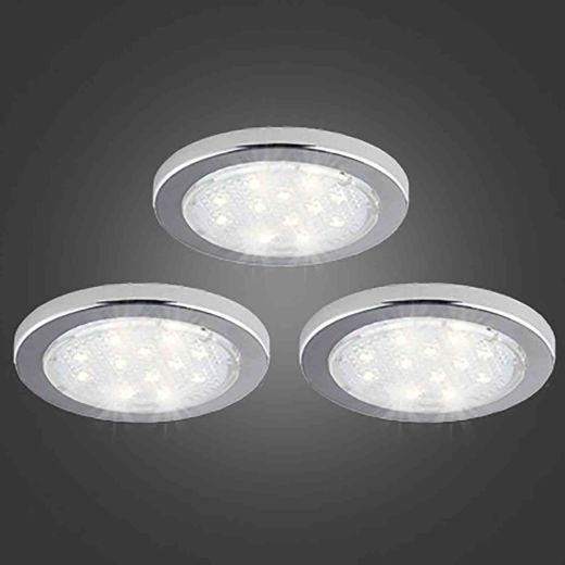 Bazz Led Silver Undercabinet Puck Light - 3/Pack