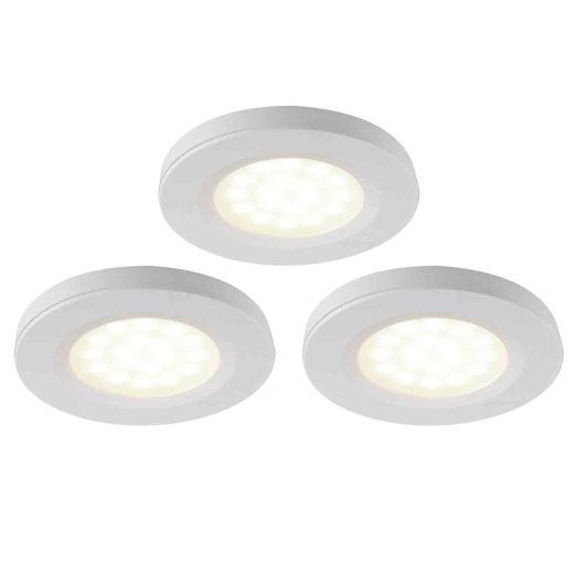 Bazz Led White Undercabinet Puck Light - 3/Pack