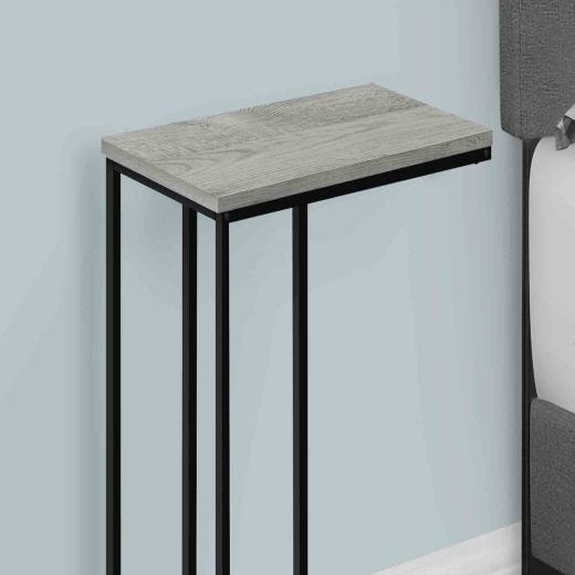 Table d’appoint grise 25" pieds métal noir