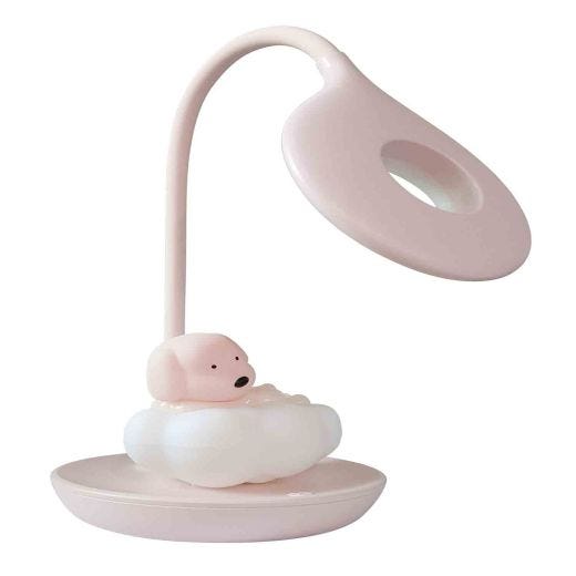 Lampe LED Chien Nuageux Rose - 5 Niveaux de Luminosité