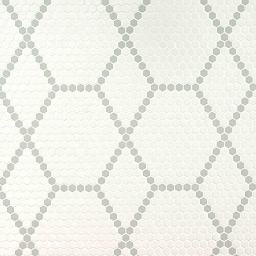 Motif ruche blanc et gris mat 6mm