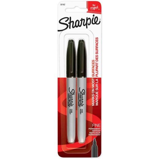 Sharpie Fine Point Marker Black-2/Pack