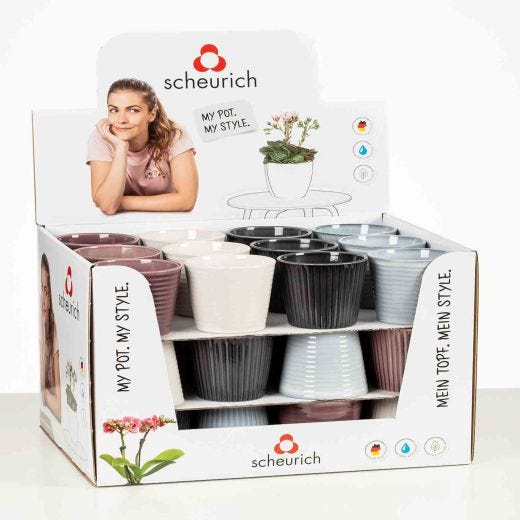Pot Scheurich Mini Cover Assorted Ceramic 3.5''
