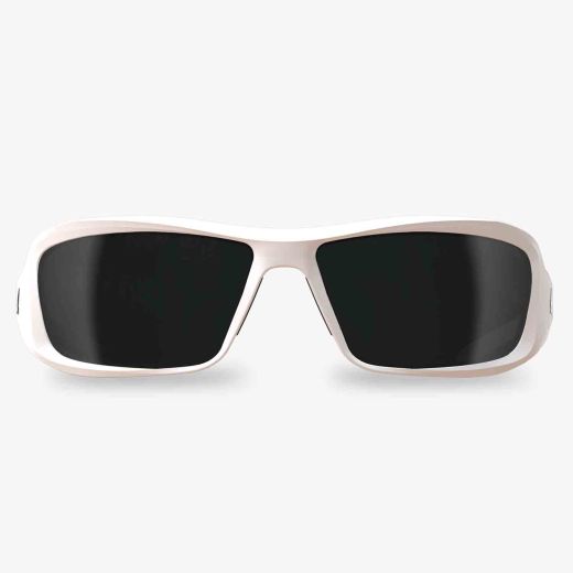 Brazeau Safety Glasses White Frame Smoke Lenses
