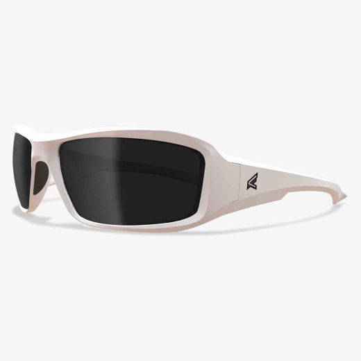 Brazeau Safety Glasses White Frame Smoke Lenses