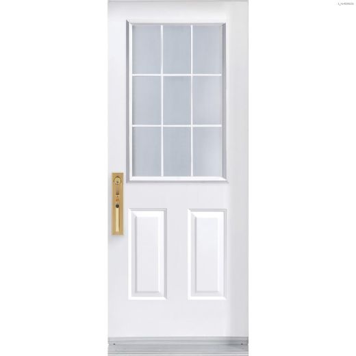 Porte 32"x80" 9 carreaux vinyle int. 4-5/8" seuil PVC