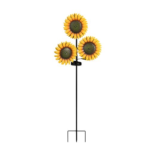 Tuteur solaire trois tournesols 31"