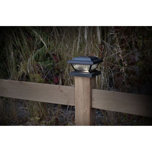 Solar Fence Post Cap Vertical Ribbed Plastic Lens 4/Pack