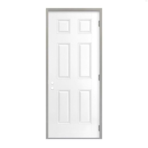 Porte 36"x80" 6 panneaux vinyle ext. 4-5/8" seuil PVC