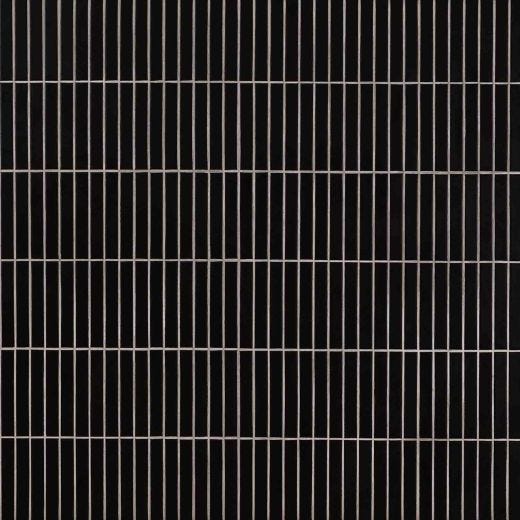 1" x 6" Black Matte Stack Pattern Mosaic 15PC/14.1 SF/BX