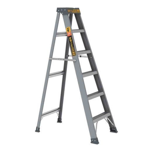 Metaltech 6' Fiberglass Step Ladder 225lb Capacity-Type 2