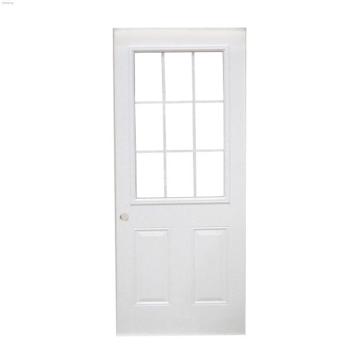 32"x80" 9-Lite Natural RH Inswing Door 4-5/8"-PVC Sill