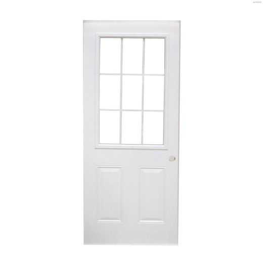 32"x80" 9-Lite Natural RH Inswing Door 4-5/8"-PVC Sill