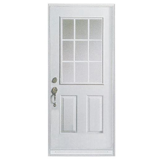 36"x80" 9-Lite Natural LH Inswing Door 4-5/8"-PVC Sill