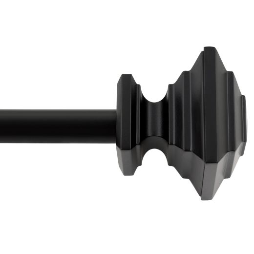 Tringle à rideau pilier empilé noir réglable 36"-66" 3/4"