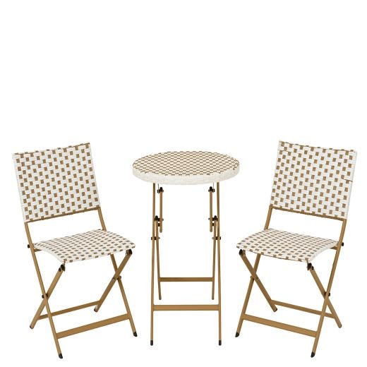 Ensemble bistro pliant en osier Holyrood-naturel