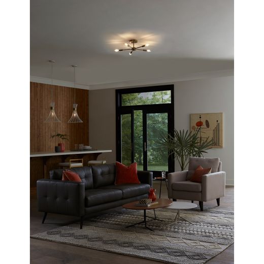 Lorin Mid-Century Matte Black Metal Pendant Light