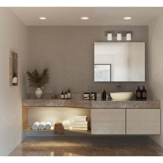 Merry Three Light Brushed Nickel Vanity Light