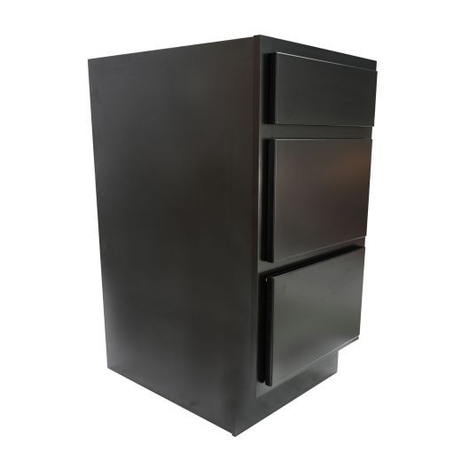 Bloc de 3 tiroirs 18" noir