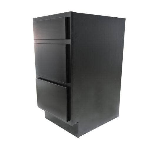 Bloc de 3 tiroirs 18" noir